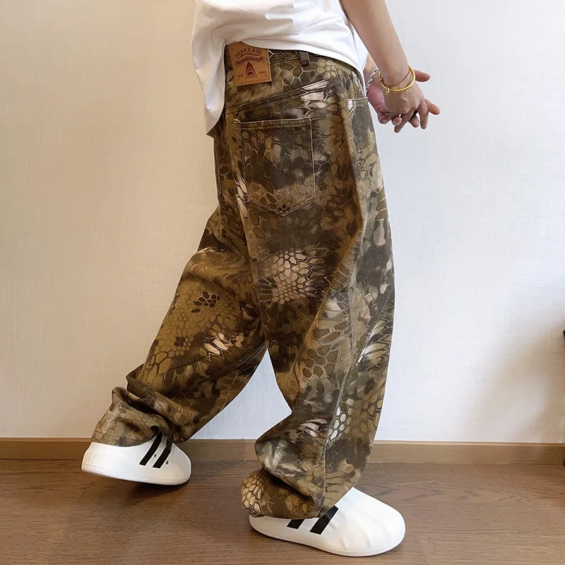 Streetwear Brand Popular - New Men Chic Snake Print Streetwear