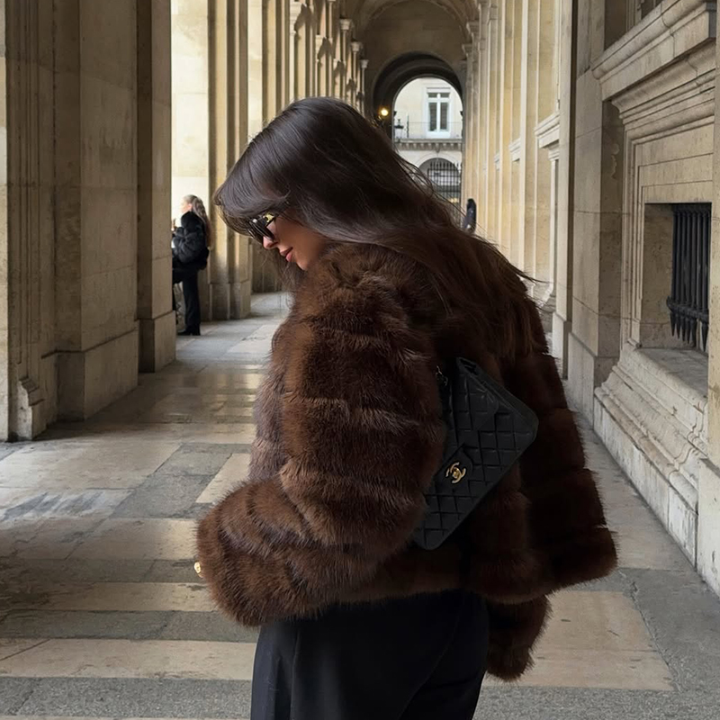 Vintage Brown Patchwork Fur Co - Streetwear Girl Brand recension och pris